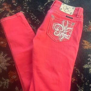 Miss Me Red Embellished Jeans